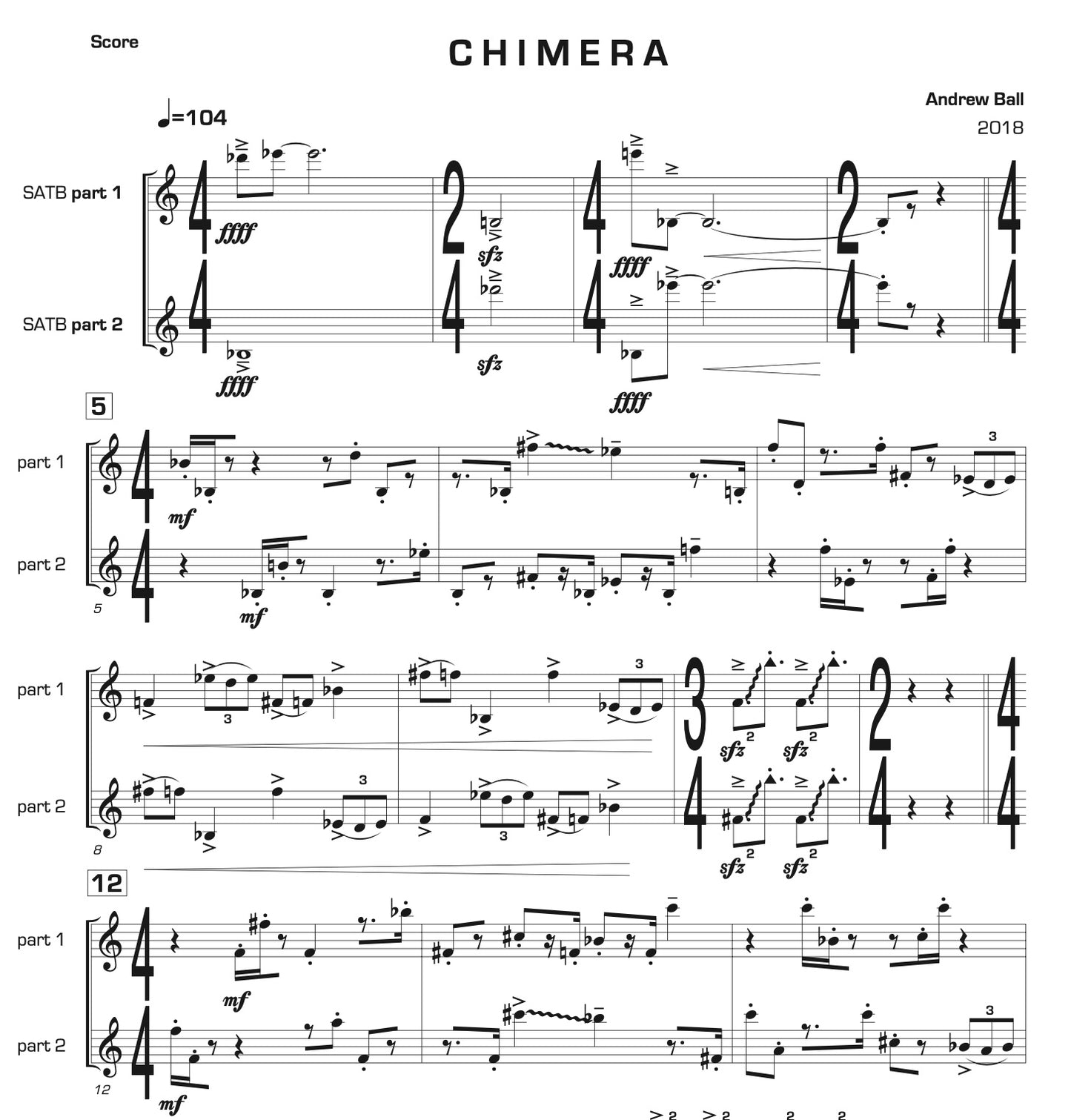 Chimera for Saxophone Ensemble