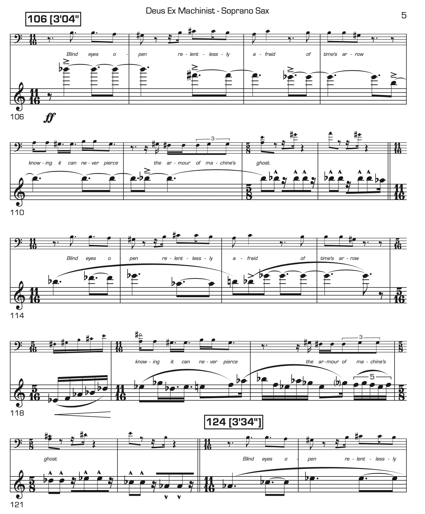 Deus ex machinist for Saxophone Quartet