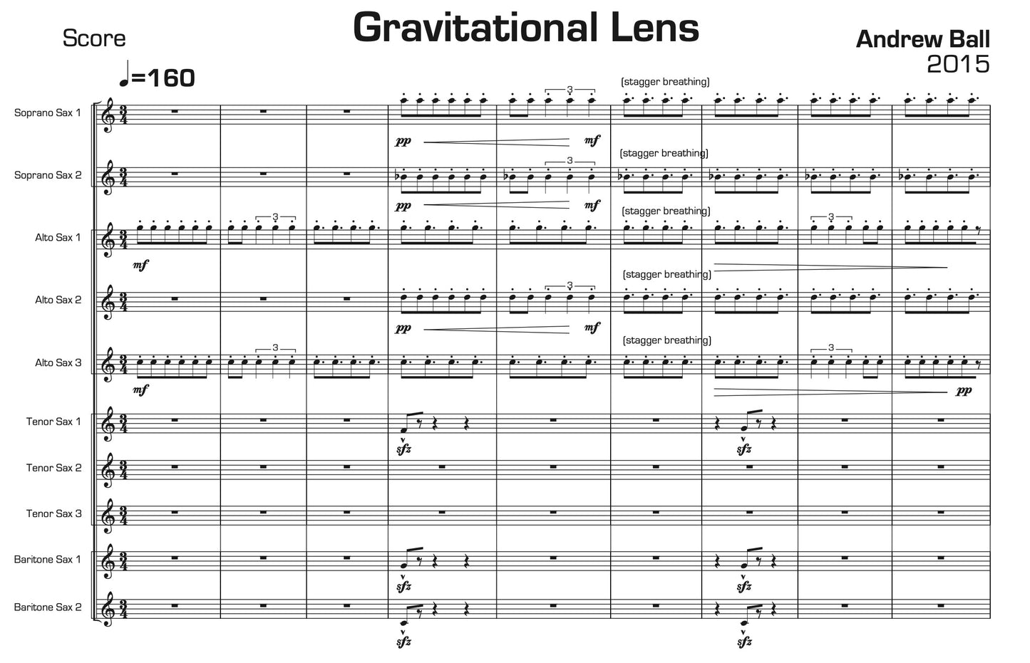 Gravitational Lens for Saxophone Ensemble