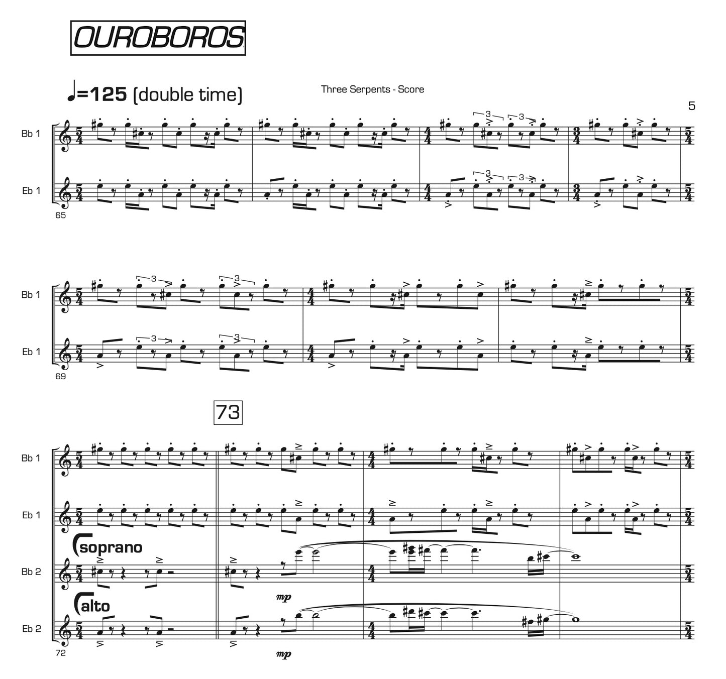 Three Serpents for Saxophone Quartet