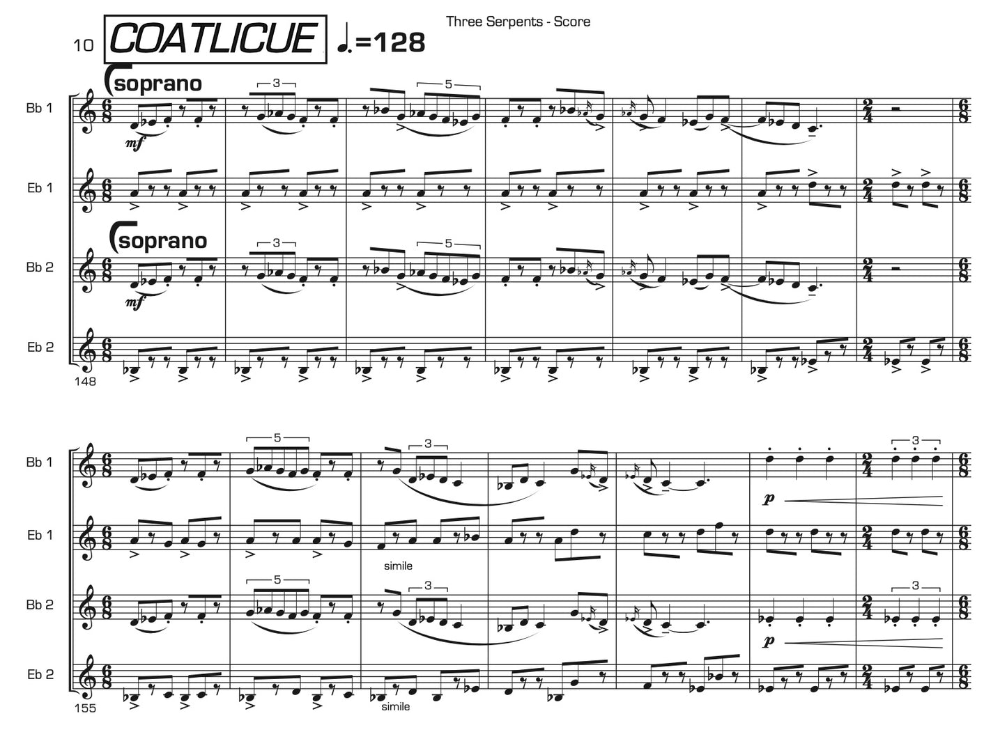 Three Serpents for Saxophone Quartet