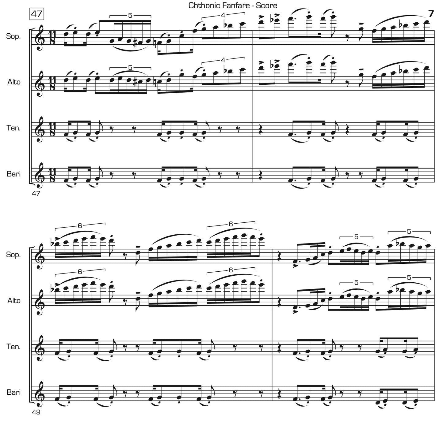 Chthonic Fanfare for Saxophone Quartet